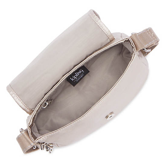 Sac Mini Kipling Sabian Metallic Crossbody Beige | FR 1867EB